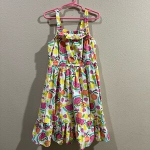 Gymboree Pink and Yellow Pleated Smocked Sundress